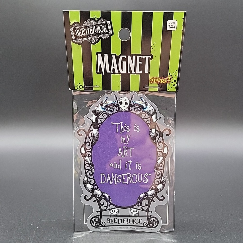 Beetlejuice Magnet This is my Art And It is Dangerous Fridge Car Movie Halloween - Picture 1 of 5